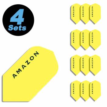 4 Flight Sets (12 pcs) Slim Polyester extra strong yellow
