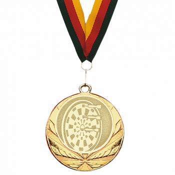 Dart-Medaille mit Band, gold