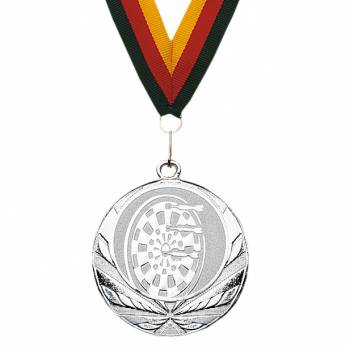 Dart-Medaille mit Band, silber