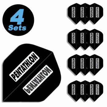 4 Flight Sets (12 Stk) Standard Polyester PenTathlon clear schwarz