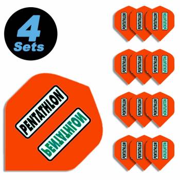 4 Flight Sets (12 Stk) Standard Polyester PenTathlon rot