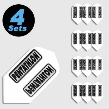 4 Flight Sets (12 Stk) Slim Polyester PenTathlon Clear weiß