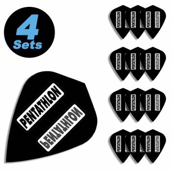 4 Flight Sets (12 Stk) Kite Polyester PenTathlon schwarz