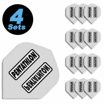 4 Flight Sets (12 Stk) Standard Polyester PenTathlon Clear transparent