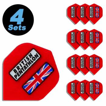 4 Flight Sets (12 Stk) Standard Polyester Extra stark British Pentathlon