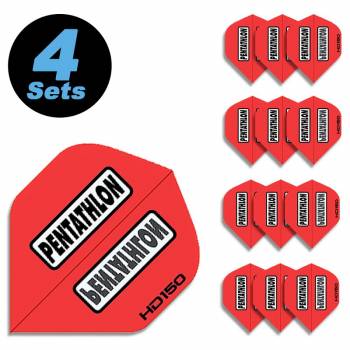 4 Flight Sets (12 Stk) Standard Polyester Pentathlon rot HD150 super strong