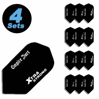 4 Flight Sets (12 Stk) Slim Empire Dart Xtra-Strong Schwarz