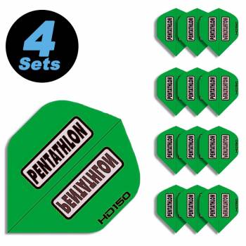 4 Flight Sets (12 Stk) Standard Polyester Pentathlon grün HD150 super strong