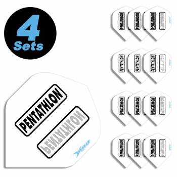 4 Flight Sets (12 Stk) Standard Polyester Pentathlon weiß HD180 super strong