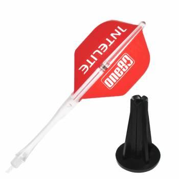 Intelite Schaft 76 mm transparent & Flight rot + Werkzeug