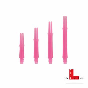 3 Stück L-Style Kunststoff Schäfte L-Schaft 2tone black-pink 26mm Set 