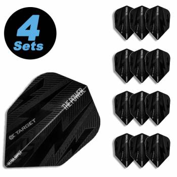 4 Flight Sets (12 Stk) Standard Ultra Ghost Power Bolt schwarz Phil Taylor