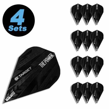 4 Flight Sets (12 Stk) Vapor Ultra Ghost Power Bolt schwarz Phil Taylor