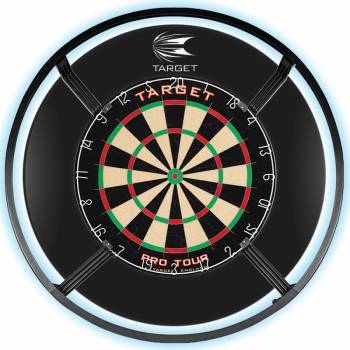 Dartboard Bristle Pro Tour Target mit Auffangring und LED Beleuchtung Corona Vision