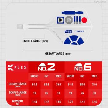 Preview: K-FLEX (3 pcs) Flight & Shaft R2D2 Starwars (No 2)