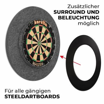 Sound Insulation Ultimo Ø69 cm for Steel Dartboards – Silencer with Integrated Surround & Catch Ring