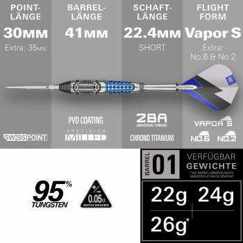 Preview: Target Phil Taylor Power Chrono 95% Swiss Point Steeldarts 2026 – 22g / 24g / 26g