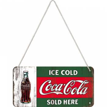 Hängeschild - Coca Cola - 10 x 20 cm