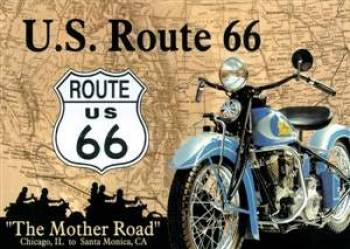 Metal sign - Route 66 - The mother road - 20 x 30 cm
