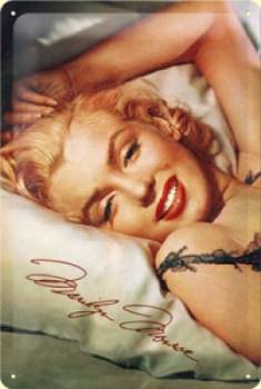 Metal sign - Marilyn Monroe - Sleeping - 20 x 30 cm