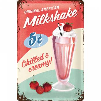 Metal sign - Milkshake - 20 x 30 cm