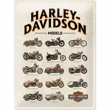 Blechschild - Harley Davidson Models - 30 x 40 cm