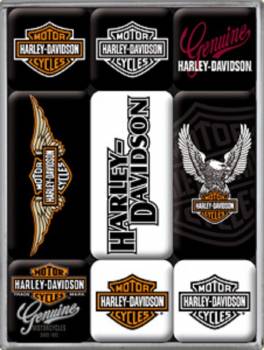 Magnet Set - Harley Davidson - Logos - Magnetset