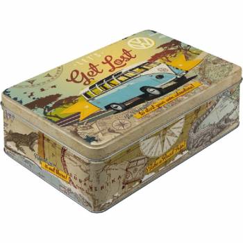 Vorratsdose flach L - VW Bulli - Get Lost! - 2,5 Liter