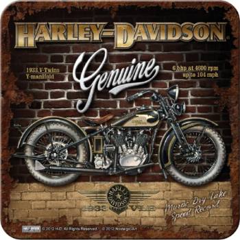 Metall Untersetzer - Harley Davidson Brickwall