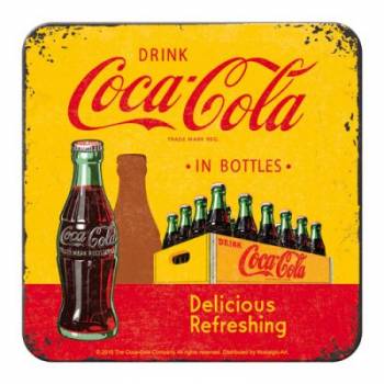 Metall Untersetzer - Coca Cola gelbe Kiste