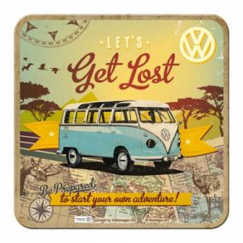 Metall Untersetzer - VW Bulli - Get Lost