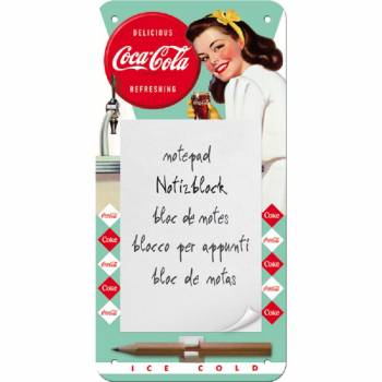 Notizblock Schilder - Coca Cola Diner Girl - 10 x 20 cm