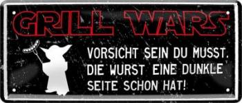 Metallschild  28x12 cm Grill Wars