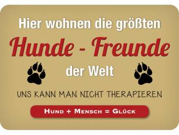 Hänge Blechschild Hunde-Freunde