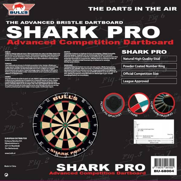 Dartboard Shark Pro inklusive Wandhalterung