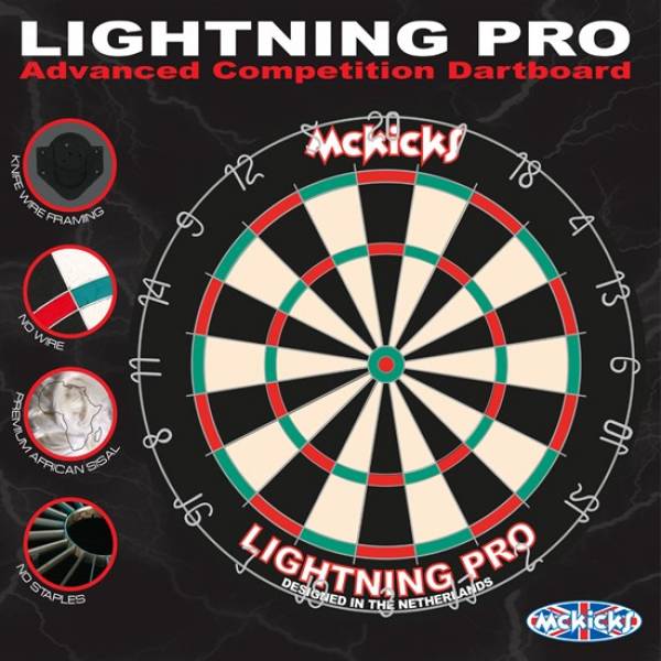 Dartboard McKicks Lighting Pro inklusive Wandhalterung