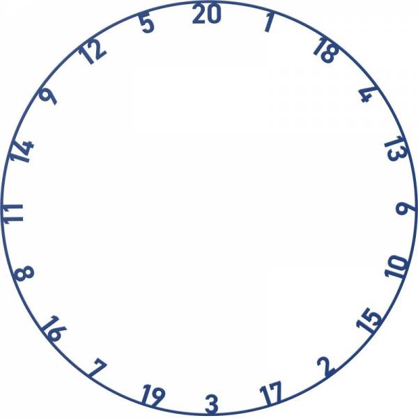 Dartboard Zahlenring Metal Nummern Ring färbig Set 5 Stück