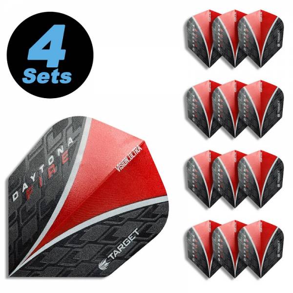 4 Flight Sets (12 Stk) Standard Vision Ultra Daytona Fire