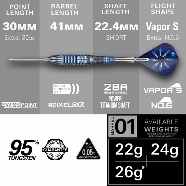 Steel Dartset Phil Taylor Raw Power GX2 SP 95%