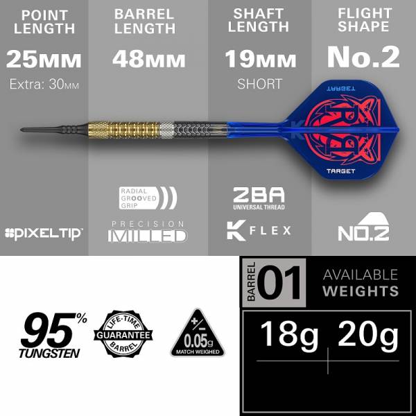 Soft Dartset Raymond van Barneveld GEN6 95%