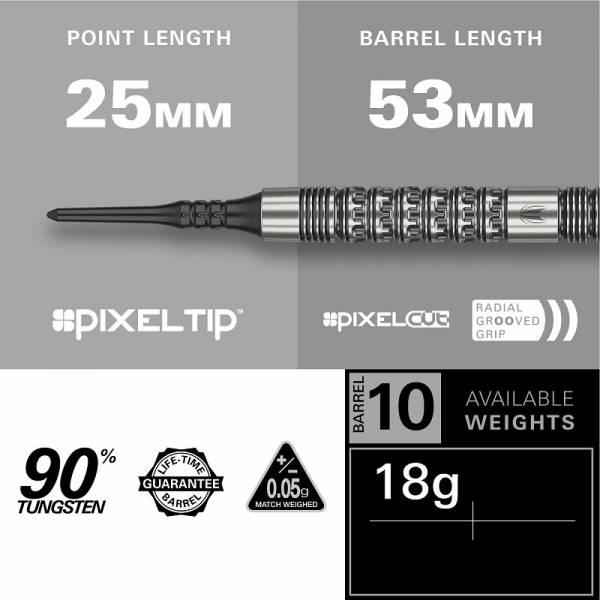 Soft Dartset Redux 10 90% 18g 2025