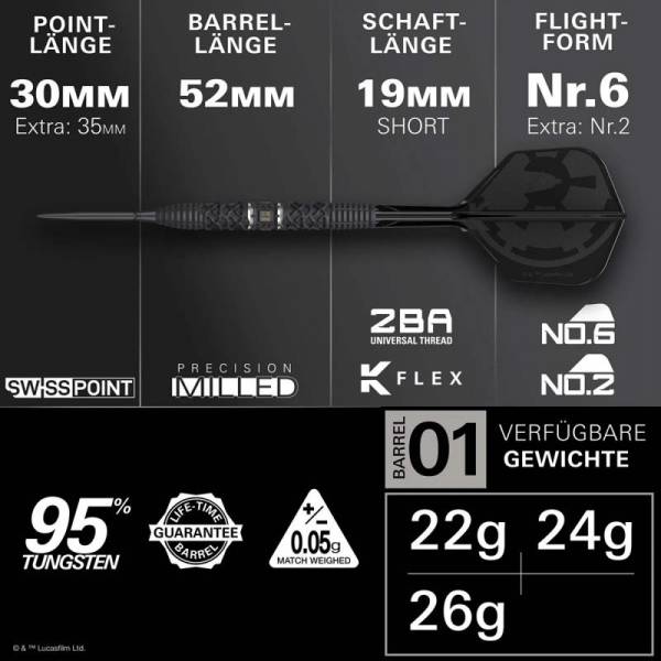 Steel Dartset Darth Vader 95%