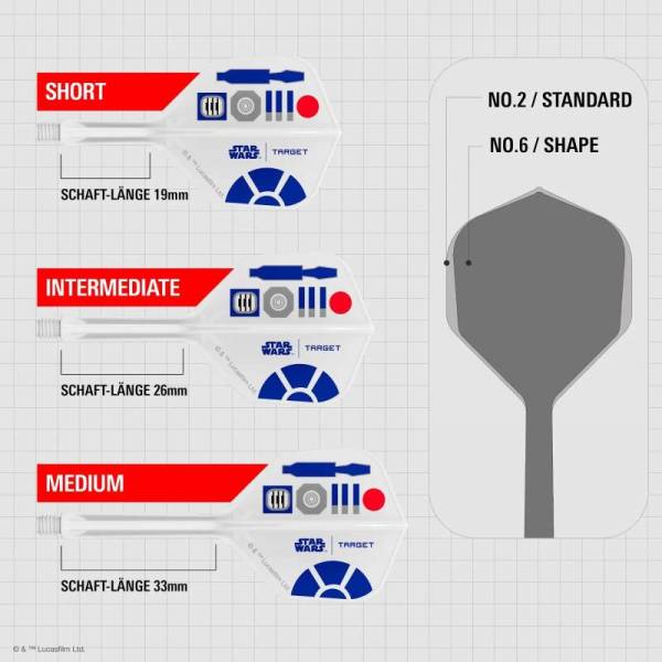 K-FLEX (3 pcs) Flight & Shaft R2D2 Starwars (No 2)