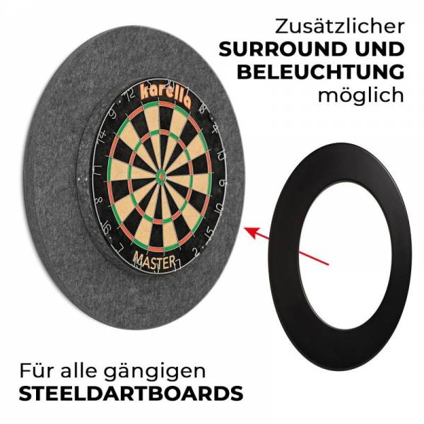Sound Insulation Ultimo Ø69 cm for Steel Dartboards – Silencer with Integrated Surround & Catch Ring