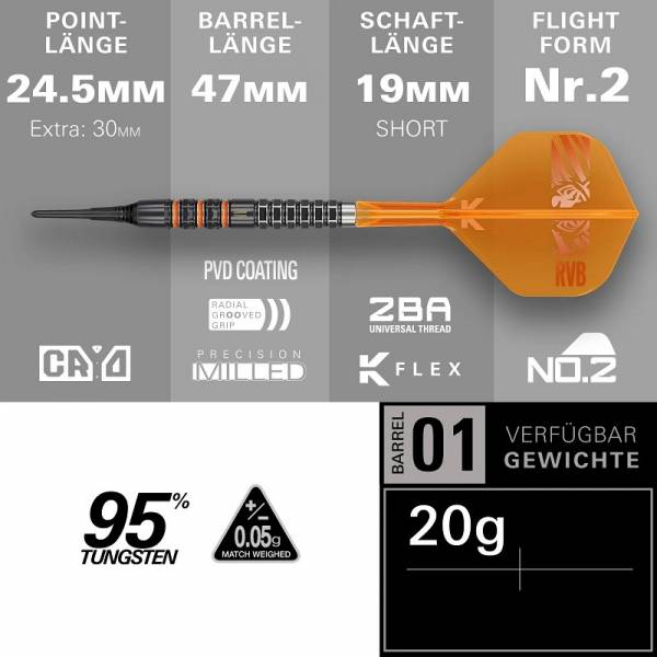Target Raymond van Barneveld RVB 95K 20g Soft Tip Darts 2026