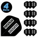 4 Flight Sets (12 Stk) Standard Polyester PenTathlon clear schwarz