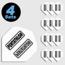 4 Flight Sets (12 Stk) Standard Polyester PenTathlon clear weiß