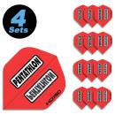 4 Flight Sets (12 Stk) Standard Polyester Pentathlon rot HD150 super strong