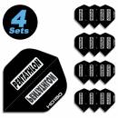 4 Flight Sets (12 Stk) Standard Polyester Pentathlon schwarz HD150 super strong