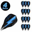 4 Flight Sets (12 Stk.) Edge Power Vision schwarz/blau